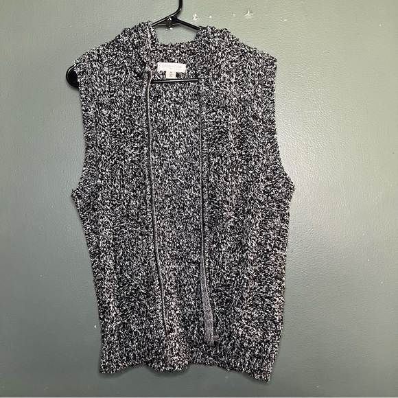 Coldwater Creek knit wool hooded vest - Picture 1 of 6